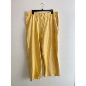 Liz Claiborne Yellow Cotton Blend Drawstring Casual Pants With Pockets Size 3X